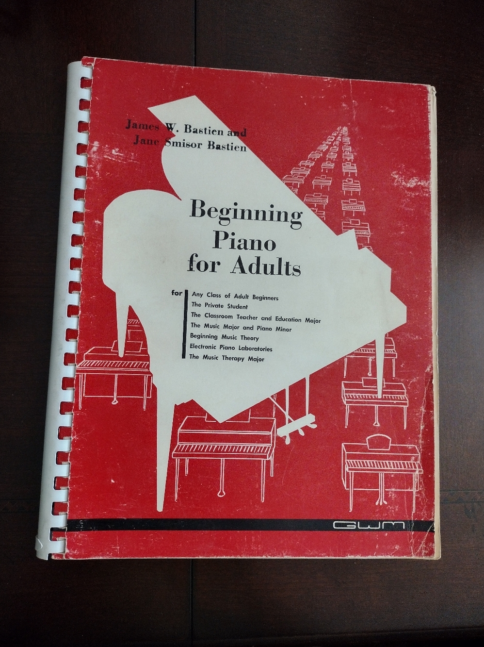 Piano learning book Beginning Piano for Adults by James and Jane Bastien